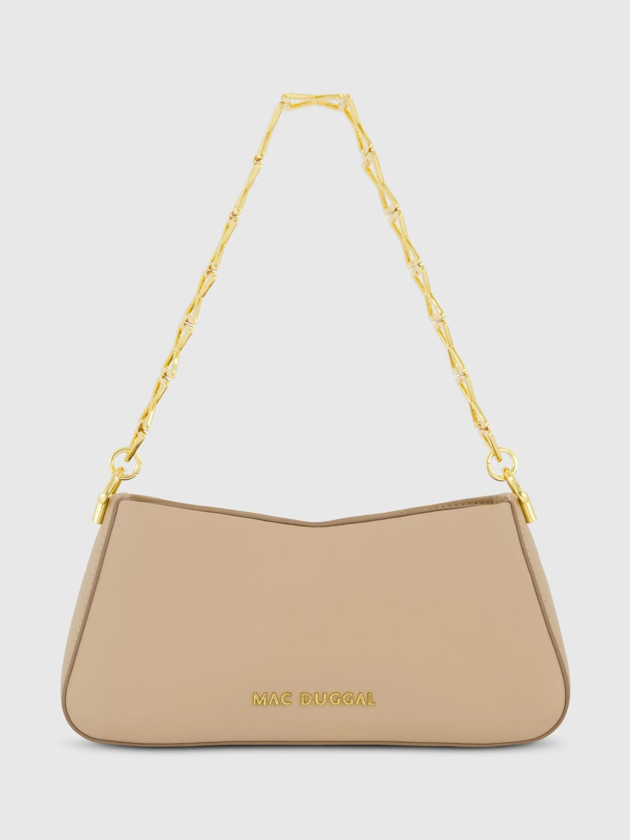 Small Gold Strap Nappa Leather Shoulder Bag